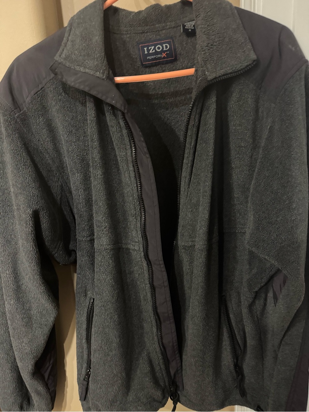 Izod Dark Gray Lightweight Full-Zip Shirt Jacket(CL-3)